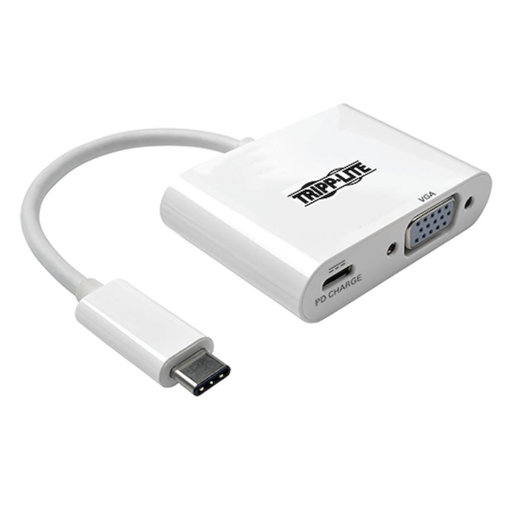Tripp Lite Adaptateur USB-C vers VGA avec chargement PD, blanc (U444-06N-V-C)