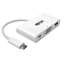 Tripp Lite USB-C to VGA Adapter with USB-A Port and PD Charging, White