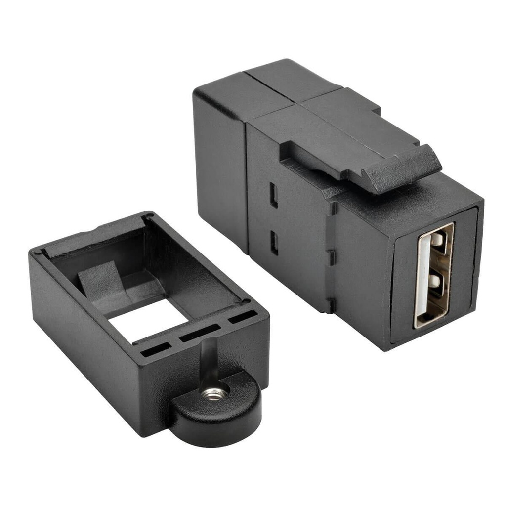Tripp Lite USB 2.0 All-in-One Keystone/Panel Mount Coupler (F/F), Black