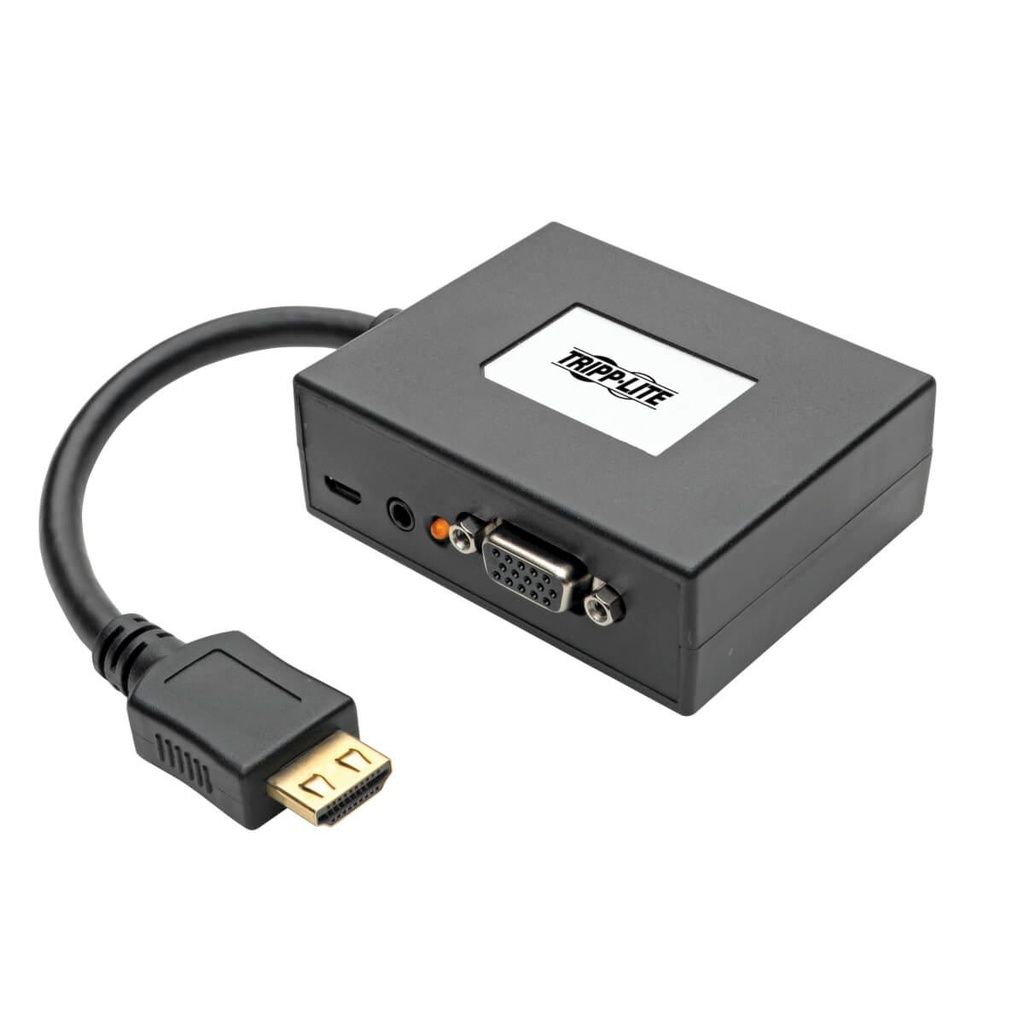 Tripp Lite HDMI to VGA and Audio Adapter, 6 in. (15.2 cm), Black, TAA