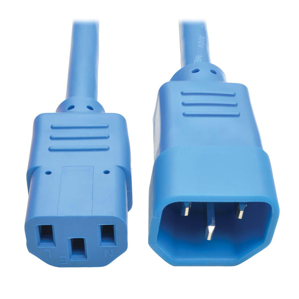 Tripp Lite PDU Power Cord, C13 to C14 - 10A, 250V, 18 AWG, 2 ft. (0.61 m), Blue