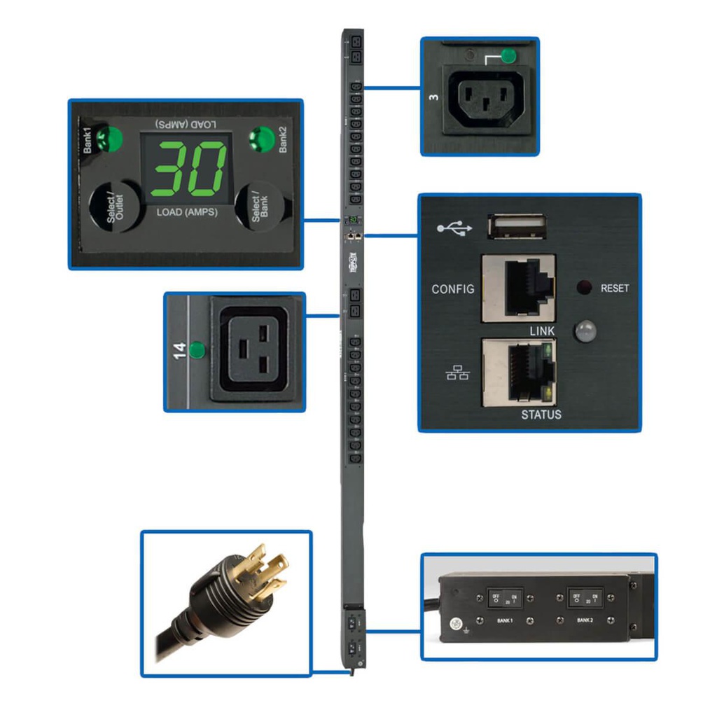 Unité de distribution électrique (PDU) Tripp Lite PDUMVR30HVNETLX