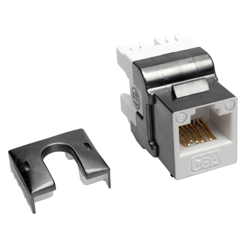 Tripp Lite Cat6a 110-Style Punchdown RJ45 Keystone Jack, White, TAA