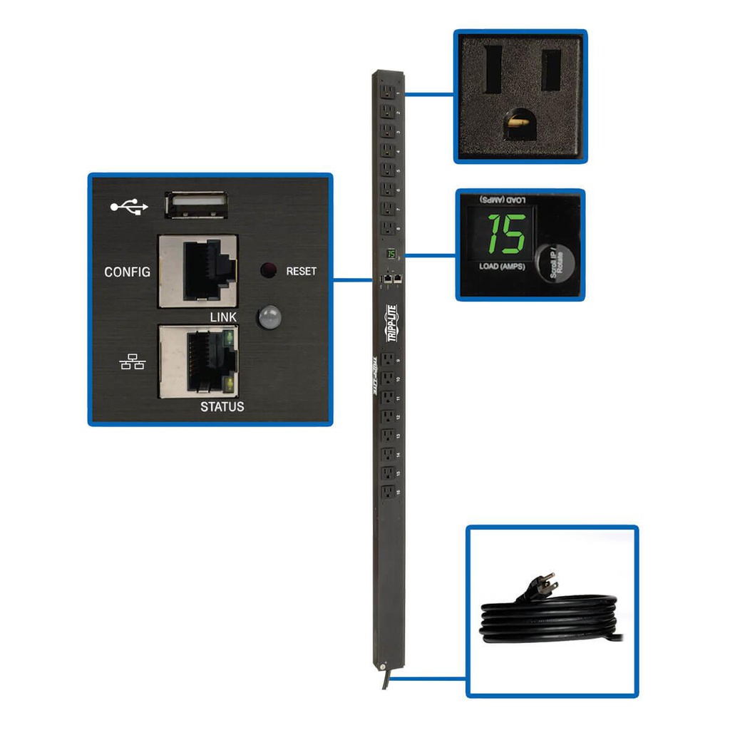 Unité de distribution électrique (PDU) Tripp Lite PDUMNV15LX