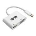 Tripp Lite Adaptateur multiport USB-C (M/2xF) - 4K HDMI, VGA, Blanc