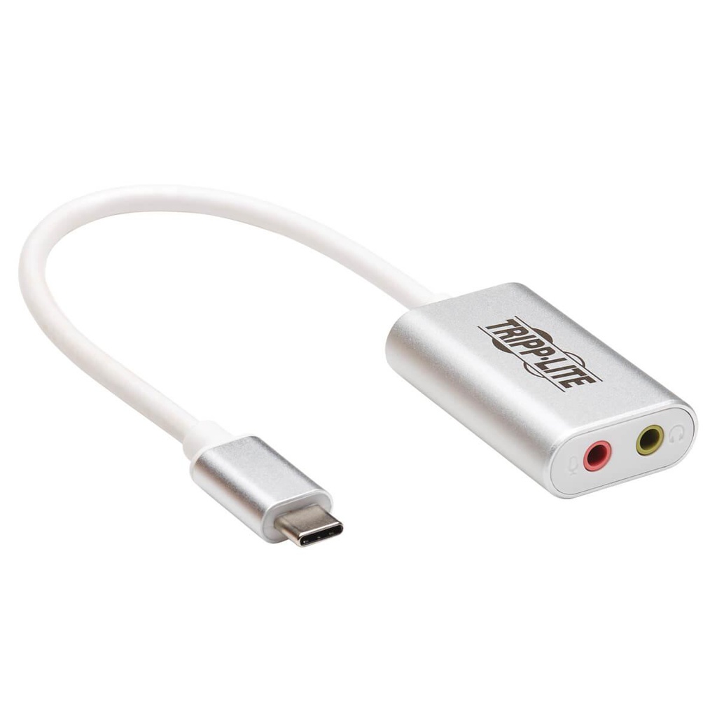Tripp Lite Adaptateur audio stéréo 2 ports USB-C vers 3,5 mm - USB 2.0, argent