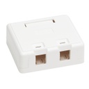 Tripp Lite Surface-Mount Box for Keystone Jacks - 2 Ports, White (N082-002-WH)