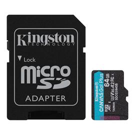 Kingston Technology 64GB, Class 10, UHS-I, U3, V30, A2, exFAT (SDCG3/64GB)