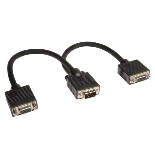 Tripp Lite VGA Monitor Y Splitter Cable (HD15 M/2xF), 1 ft. (0.31 m) (P516-001)
