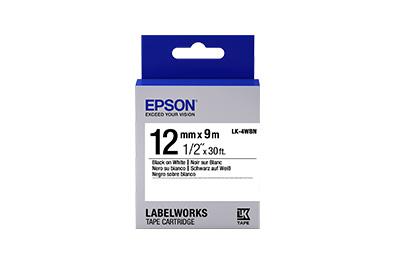 Epson 1/2", noir sur blanc (LK-4WBN)