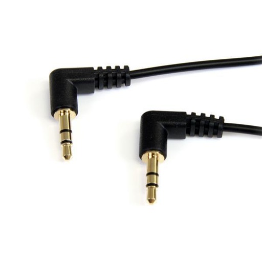 StarTech.com 3 ft Slim 3.5mm Right Angle Stereo Audio Cable - M/M (MU3MMS2RA)