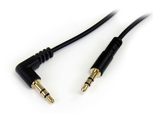 StarTech.com 3 ft Slim 3.5mm to Right Angle Stereo Audio Cable - M/M