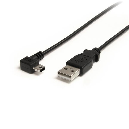 StarTech.com 3 ft Mini USB Cable - A to Right Angle Mini B (USB2HABM3RA)