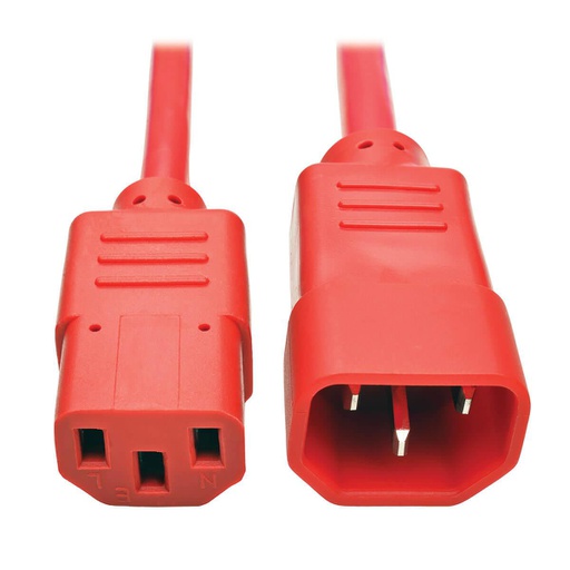 Tripp Lite PDU Power Cord, C13 to C14 - 10A, 250V, 18 AWG, 2 ft. (0.61 m), Red