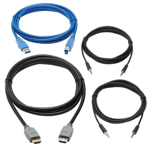 Tripp Lite P785-HKIT10, 3 m, USB, USB, DisplayPort, Noir, Bleu, Gris, Mâle