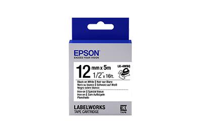 Epson 1/2", noir sur blanc (LK-4WBQ)