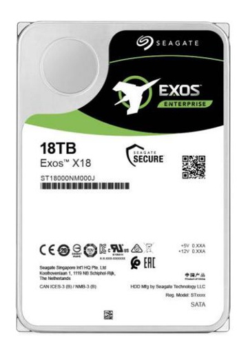 Seagate 18 To, 3,5", 7 200 tr/min, SATA III, 270 Mo/s, Hélium (ST18000NM000J)