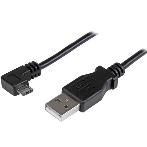 StarTech.com USBAUB2MRA, 2 m, USB A, Micro-USB B, USB 2.0, Mâle/Mâle, Noir