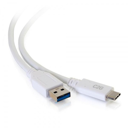 C2G Câble USB-C® vers USB-A SuperSpeed 5 Gbits/s M/M 3 m - Blanc (28837)
