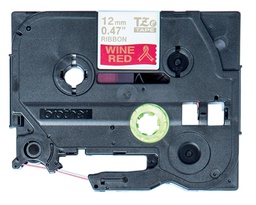 [5882417] Brother Cassette à ruban véritable - Or sur rouge vin, 12 mm de large (TZERW34)