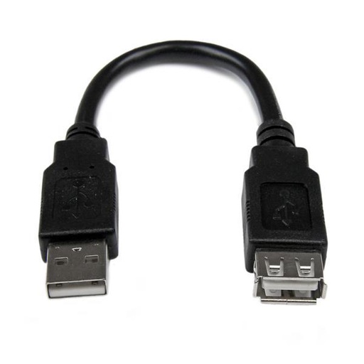 StarTech.com USB A/USB A, M/F, 1.5m, 480 Mbit/s, Black (USBEXTAA6IN)