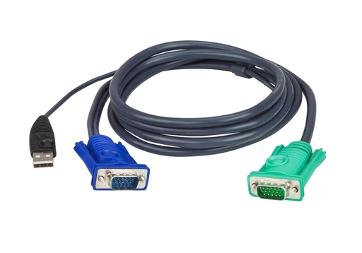 ATEN Câble KVM USB 1,8m avec SPHD 3 en 1 (2L5202U)