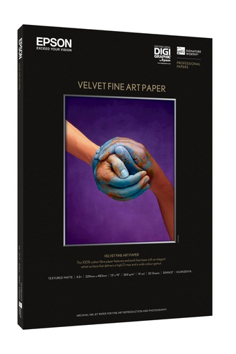 Epson Pap d'Art Velvet 260g 20f. A3 (0,329x0,483m) (S041637)