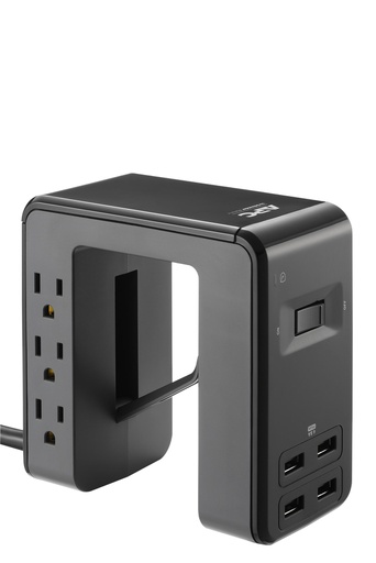 APC Multi-Use 6 Outlet, 4 x USB 4.8A, 120V, 50/60 Hz, 15A, 1080J, Black (PE6U4)
