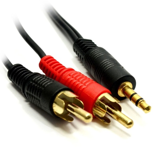 12 Pieds, 3.5mm/2xRCA, M/M audio cable