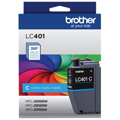 Brother Standard-yield Ink, Cyan, Yields approx. 200 pages (LC401CS)