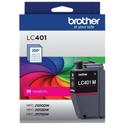 Brother Standard-yield Ink, Magenta, Yields approx. 200 pages (LC401MS)