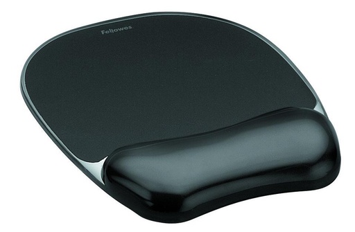 Fellowes Crystals Gel Mousepad Wrist Support Black, 202 x 230 x 32mm (9112101)