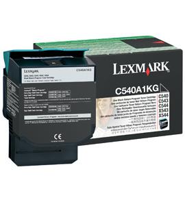 Lexmark C54x, X54x Black Return Programme Toner Cartridge (1K) (C540A1KG)