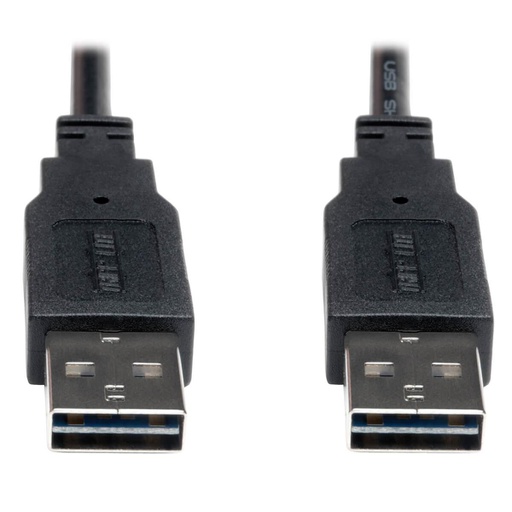Tripp Lite UR020-003, 0,91 m, USB A, USB A, USB 2.0, Mâle/Mâle, Noir