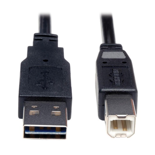 Tripp Lite UR022-003, 0,91 m, USB A, USB B, USB 2.0, Mâle/Mâle, Noir
