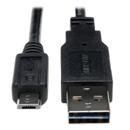 Tripp Lite UR050-006, 1,83 m, USB A, Micro-USB B, USB 2.0, Mâle/Mâle, Noir