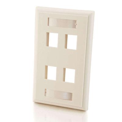 C2G 4-Port Single Gang Multimedia Keystone Wall Plate (03413)