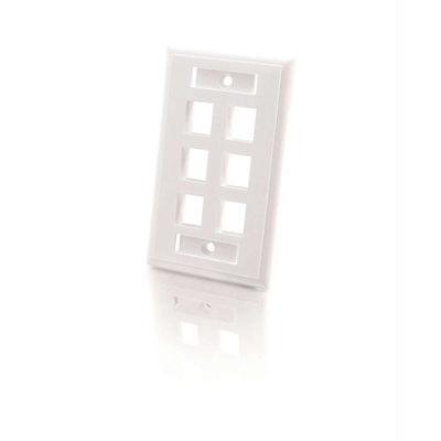 C2G 6-Port Multimedia Keystone Wall Plate - White (03414)
