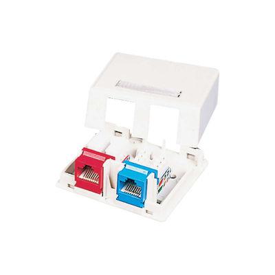 C2G Keystone Jack Boîtier de montage en surface 2 ports Blanc (03833)