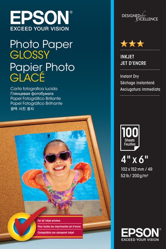 Epson Photo Paper Glossy - 10x15cm - 100 Feuilles (S042038)