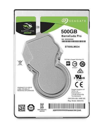 Seagate Barracuda Pro, 2.5", 500 GB, 7200 RPM (ST500LM034)