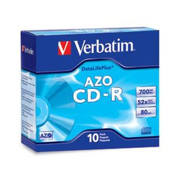 [3954865] Verbatim CD-R 80MIN 700MB 52X DataLifePlus Branded 10pk Slim Cases (94760)