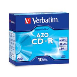 [3954865] Verbatim CD-R 80MIN 700MB 52X DataLifePlus Branded 10pk Slim Cases (94760)