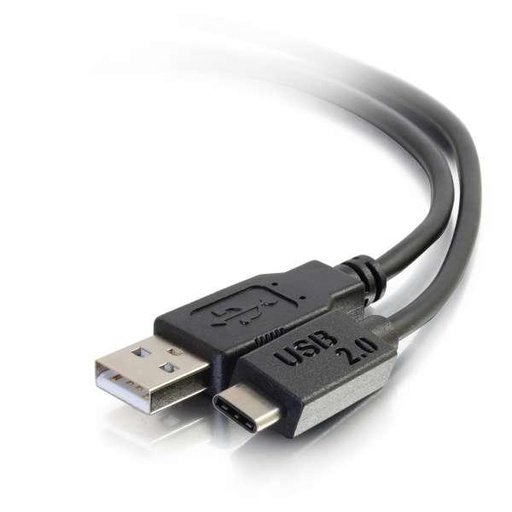 C2G Câble USB 2.0 USB-C vers USB-A de 6 pieds M/M - Noir (28871)