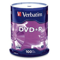 [1350486] Verbatim DVD + R 4,7 Go 16X Marque 100pk Spindle (95098)