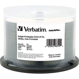 [5148891] Verbatim DVD+R 8,5 Go, 8X DataLifePlus, paquet de 50 broches (98319)