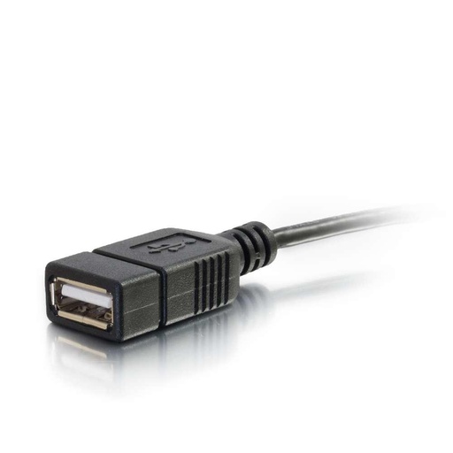 C2G 6" USB 2.0, 0,15 m, Micro-USB B, USB A, USB 2.0, Mâle/Femelle, Noir (27320)
