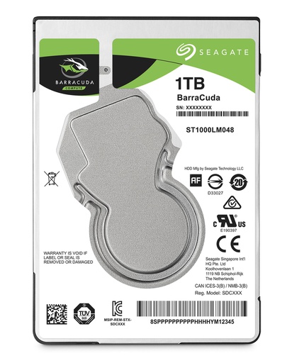 Seagate Barracuda 2.5", 2.5", 1000 Go, 5400 tr/min (ST1000LM048)