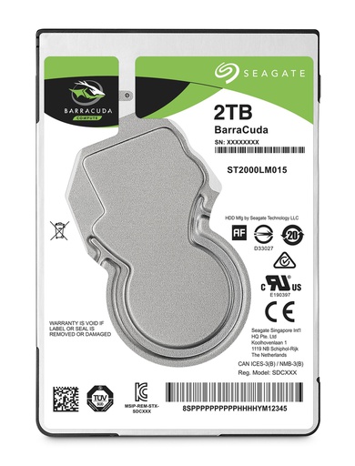 Seagate Barracuda 2.5", 2.5", 2000 Go, 5400 tr/min (ST2000LM015)