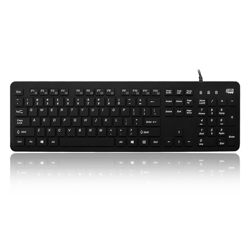 Adesso AKB-235UB, Standard, Wired, USB, Membrane, QWERTY, Black